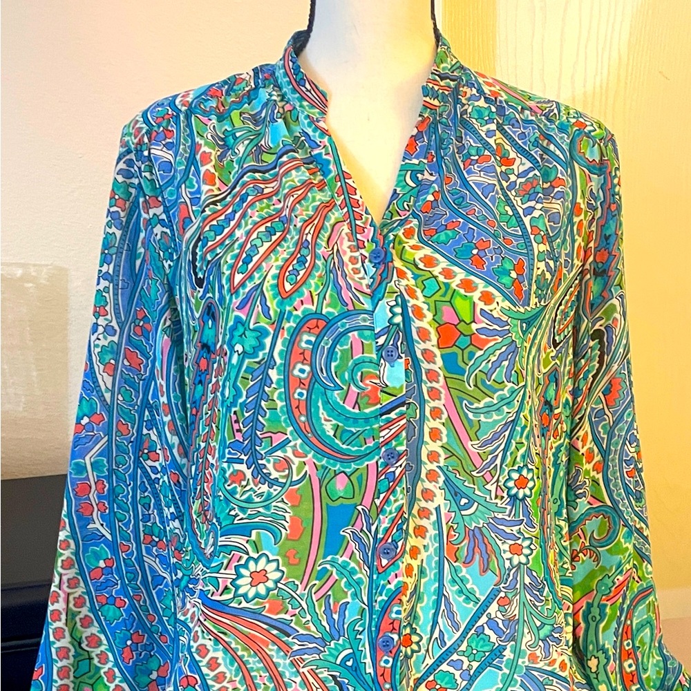 Spense, Printed Button Down Shirt, Size Large, Mu… - image 2